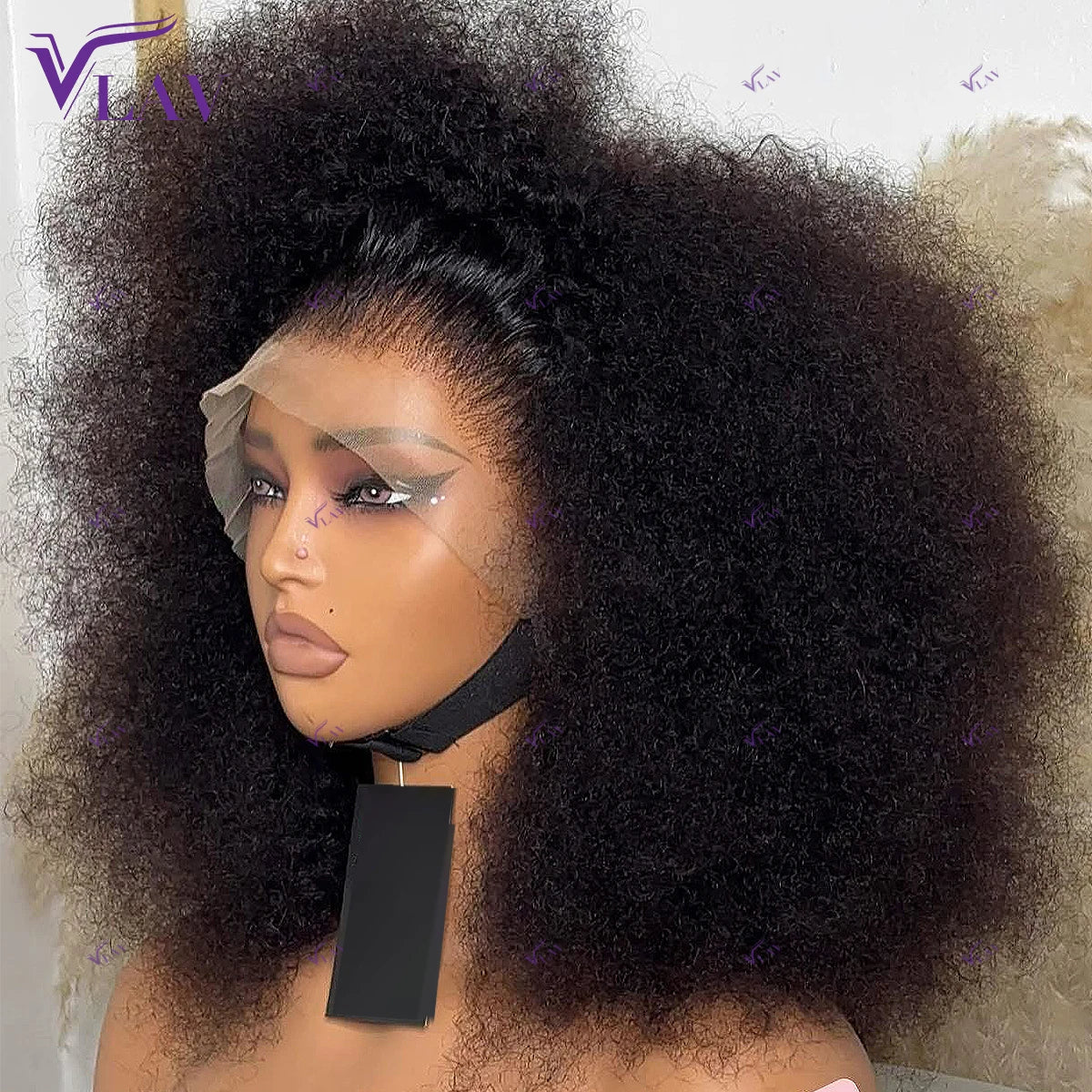 Glueless Afro Kinky Curly HD Transparent Lace Wig | 450% Ultra-Density Human Hair