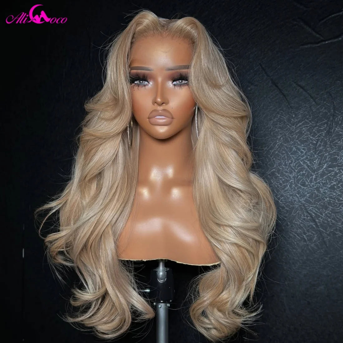 Milk Tea Ash Blonde Body Wave 13x6 Lace Frontal Wig – 200% Density Human Hair