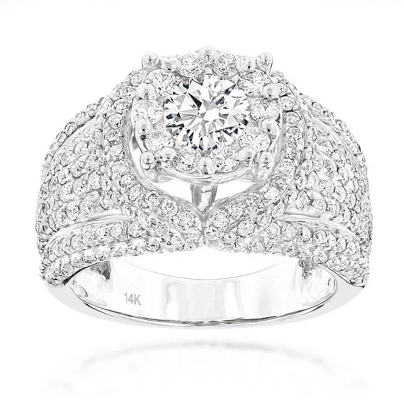 Iced Out Cubic Zirconia Ring – Hip Hop Bling Statement Ring for Men
