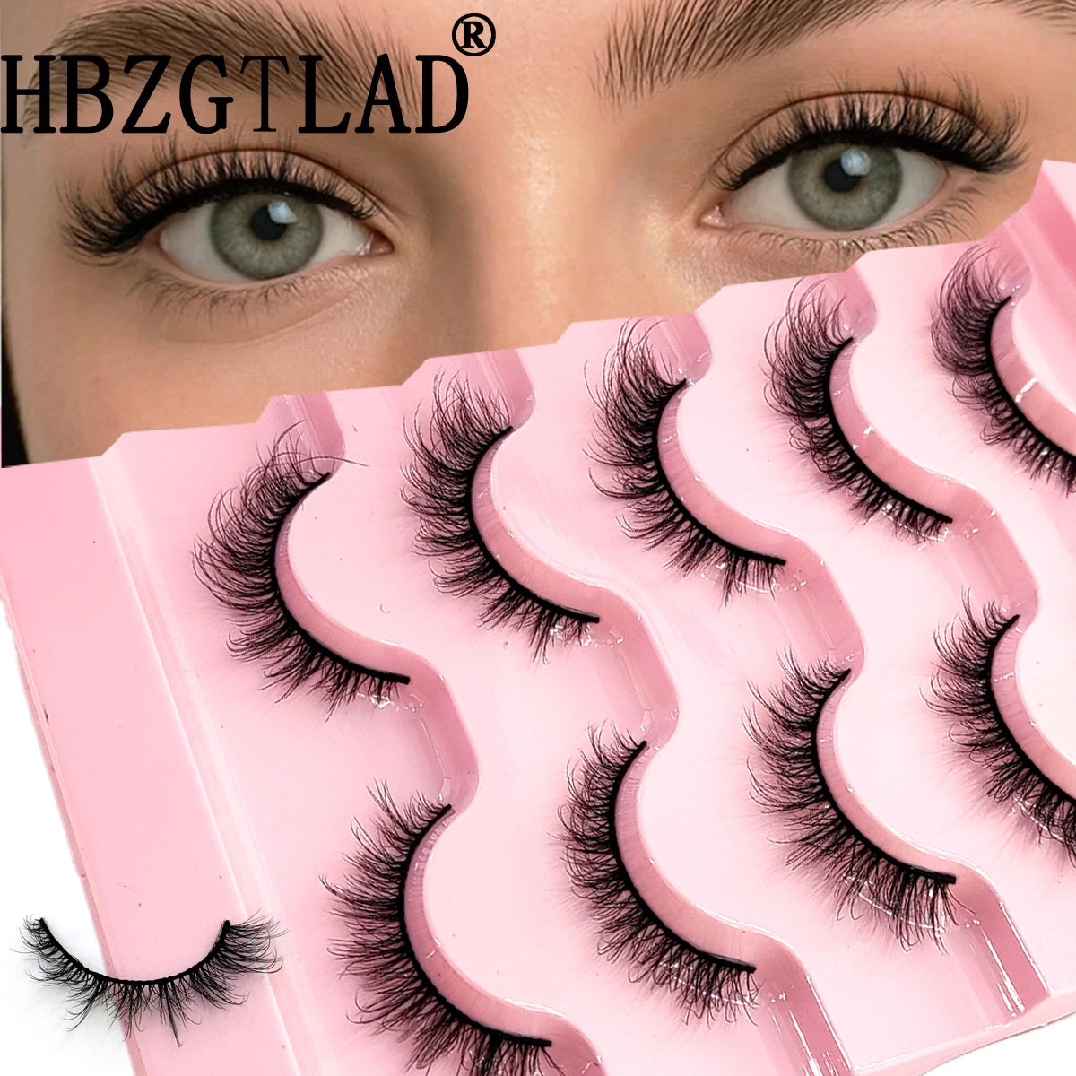 3D Fluffy Cat Eye Lashes – Soft, Wispy Natural Glam (5-Pair Set)