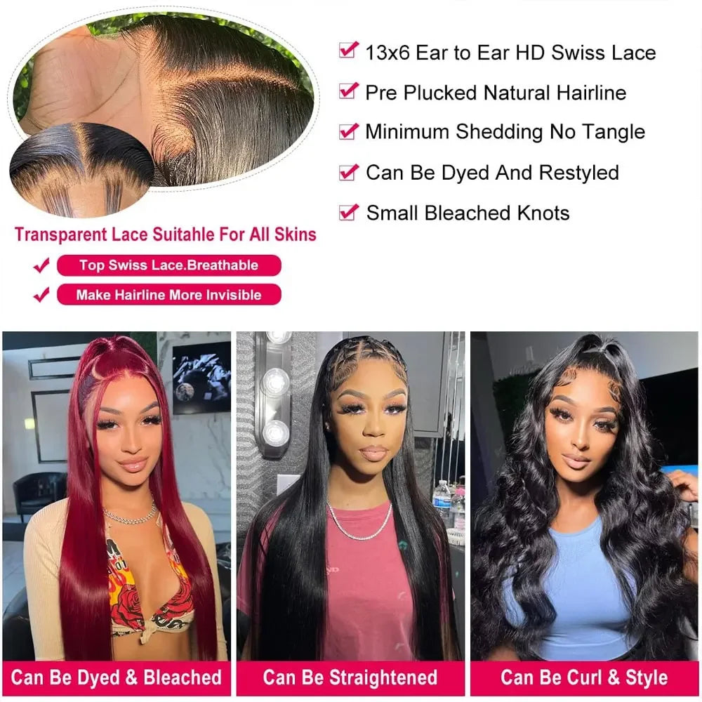 Brazilian Bone Straight 13x6 HD Lace Front Wig - 30-40 Inch Long Human Hair