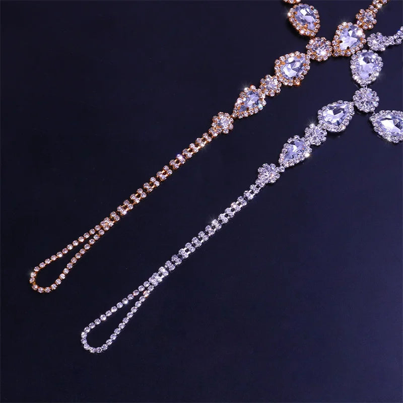 Cubic Zirconia Layered Boho Barefoot Sandal Anklet