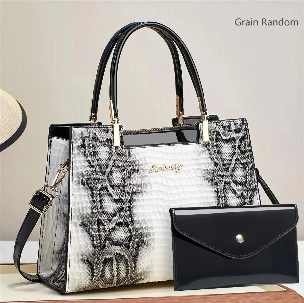 The Heritage Croc-Effect Handbag: Large Capacity Shoulder & Crossbody Bag