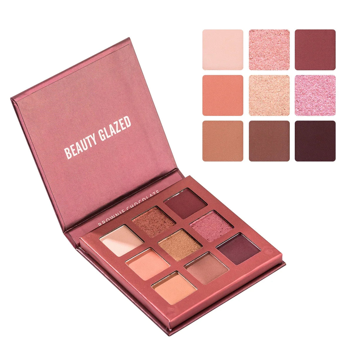GLAZED Luxury 9-Color Eyeshadow Palette – Rich Shimmer & Matte Colors, Waterproof & Long-Wearing
