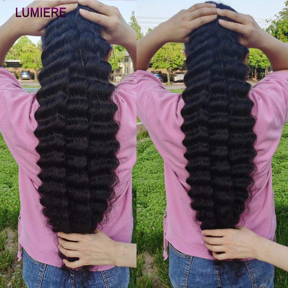 16A Grade Raw Virgin Peruvian Loose Deep Wave - 30" Bundles with HD Transparent Closure - 100% Unprocessed Human Hair Extension Set