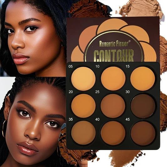 9-Shade Sculpt & Definition Palette – Dark Bronze Contour & Concealer