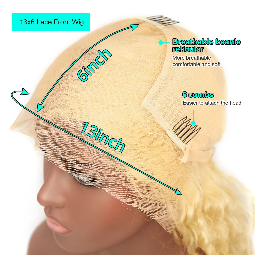 Light Yellow 613 Body Wave 13x6 HD Lace Frontal Human Hair Wig (38 Inch) - Vibrant Long Colored Collection