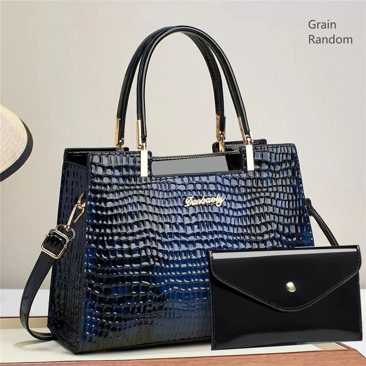 The Heritage Croc-Effect Handbag: Large Capacity Shoulder & Crossbody Bag