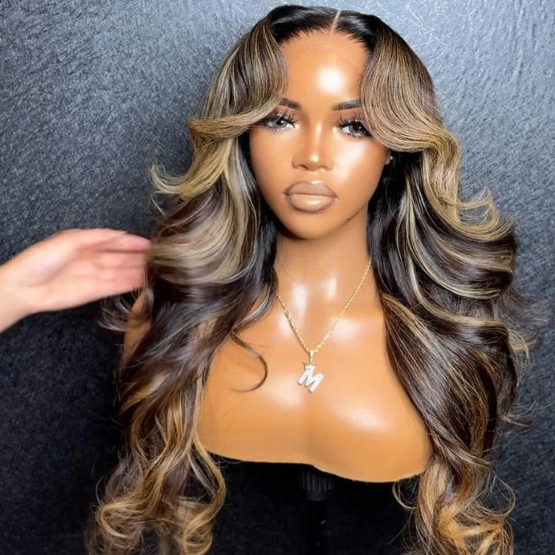 Chocolate Brown Body Wave Lace Front Wig | 13x6 Pre-Cut Glueless Wig | 200% Density Synthetic Hair