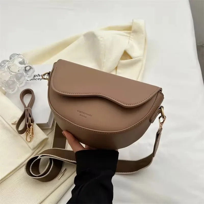Versatile Large Capacity Shoulder Bag - Soft Leather Fashion Print Crossbody Bag for Leisure & Work