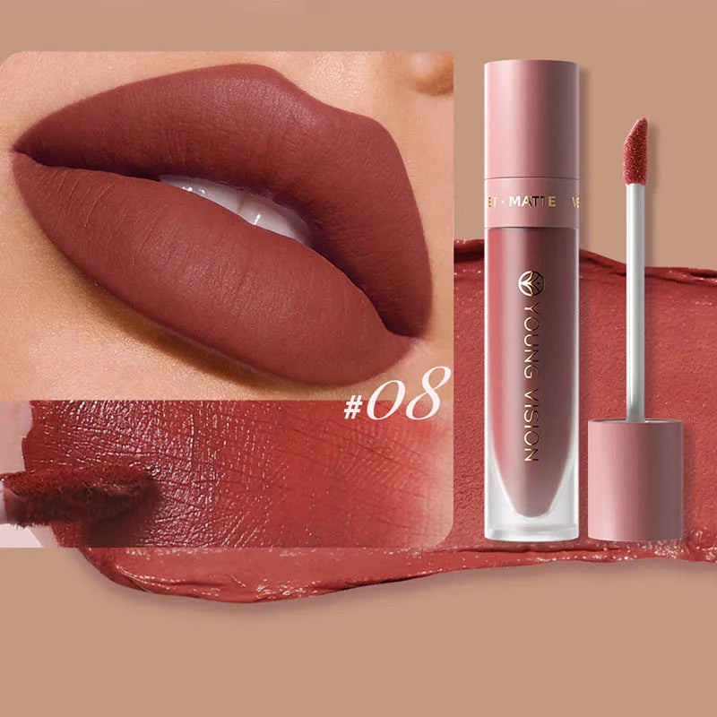 DUNUF Smooth Velvet Matte Lipstick – 3D Plumping & Waterproof