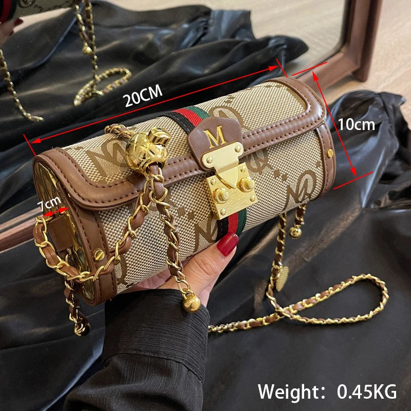 Cylinder Luxury Evening Bag – Designer Leather Shoulder Handbag
