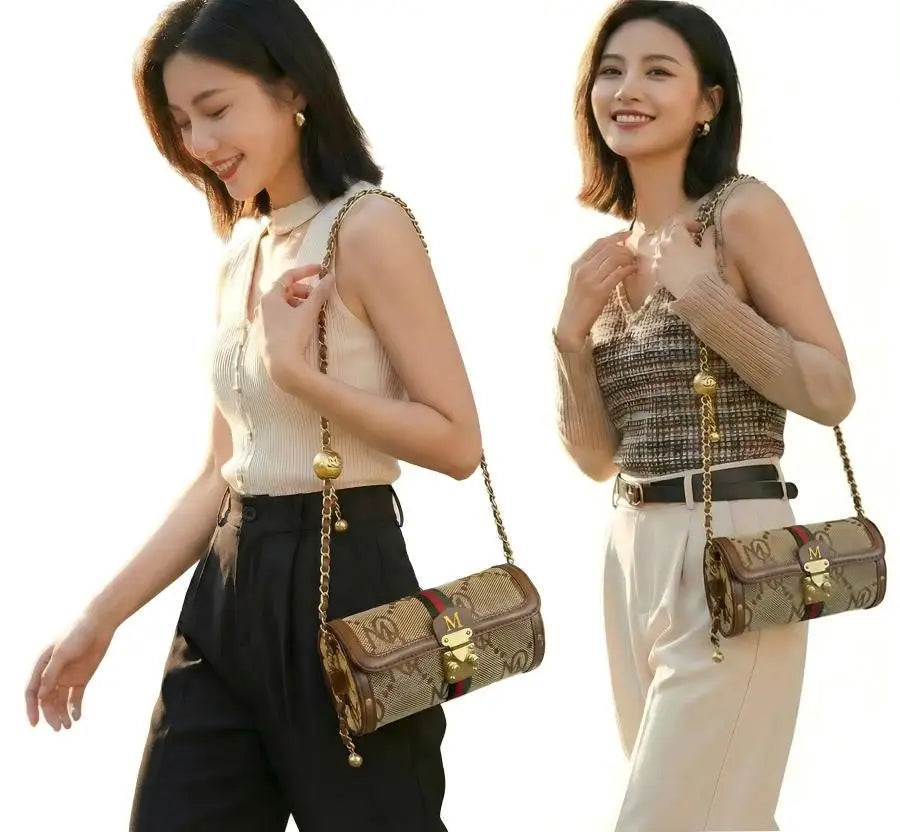 Cylinder Luxury Evening Bag – Designer Leather Shoulder Handbag