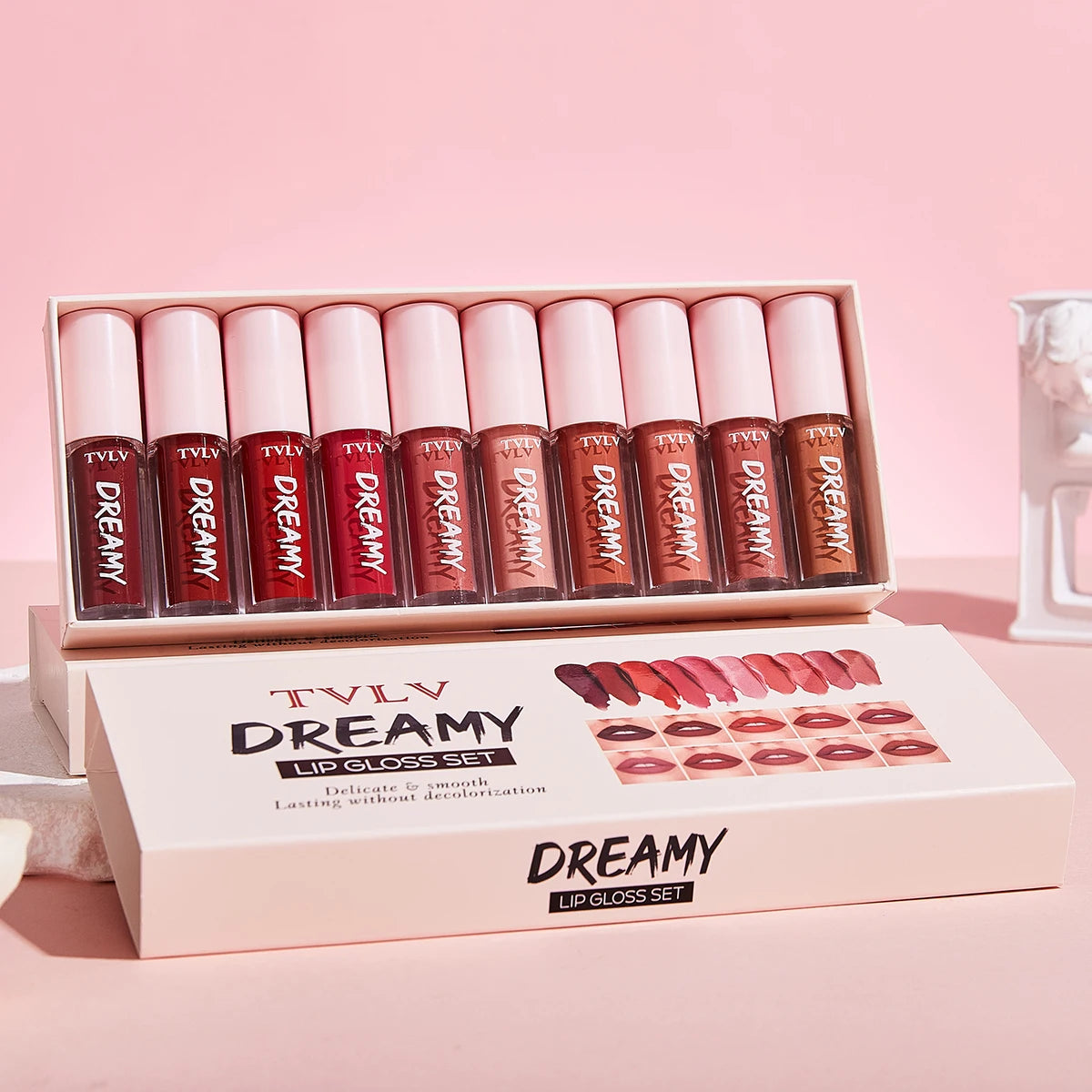 10-Piece Professional Velvet Lipstick Set – 24-Hour Waterproof & Smudge-Proof Lip Gloss – Intense Pigment with Moisturizing Core