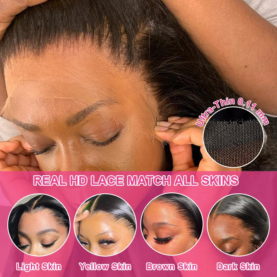 HD Lace Body Wave Human Hair Wig - 250% Density 13x6 Frontal & 5x5 Glueless Options (30-40 Inch)
