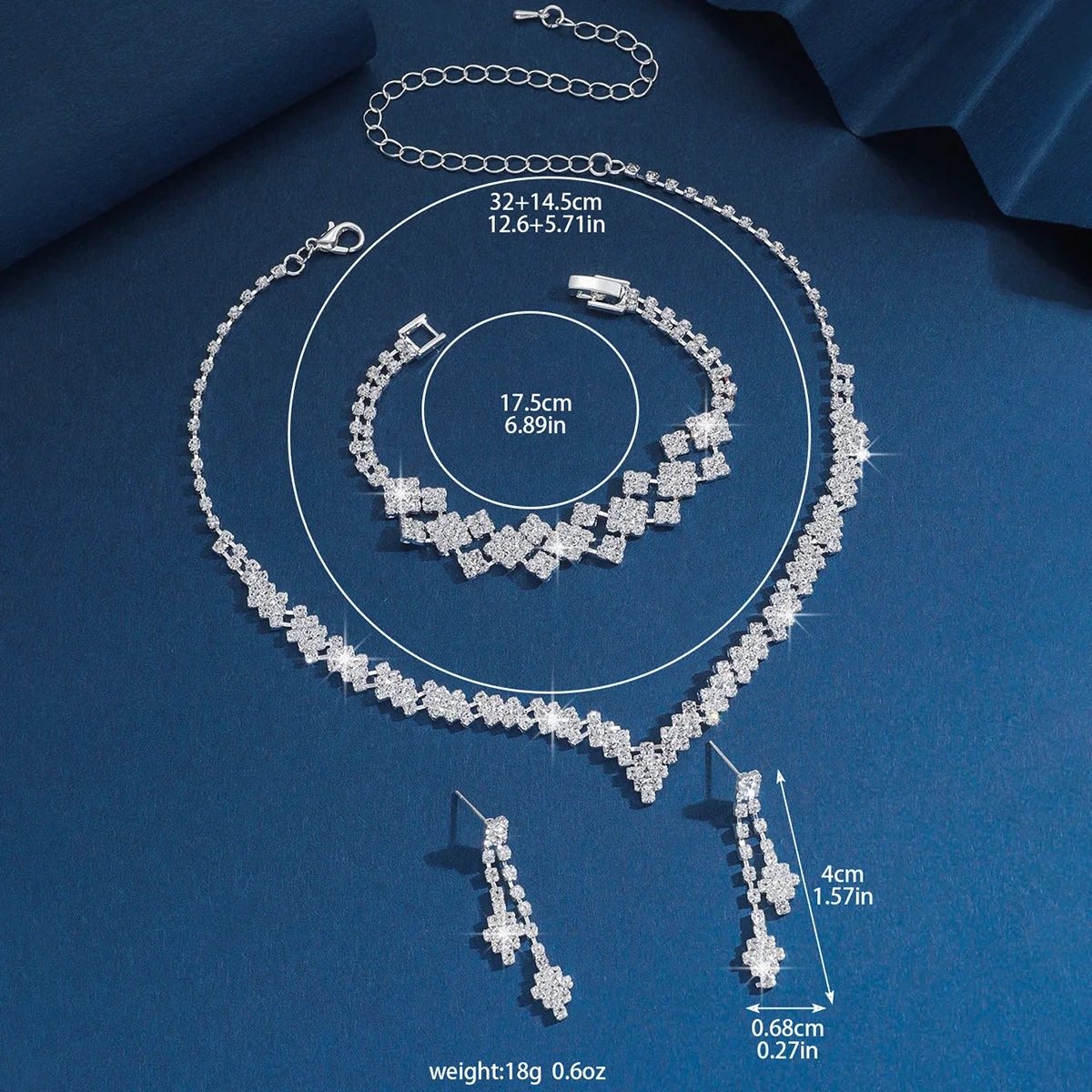"Seraphina" Rhinestone Tassel Necklace & Earrings Set