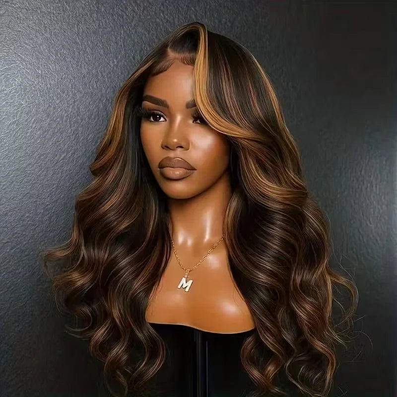 Glueless P1B/30 Highlight Body Wave Human Hair Lace Wig - Pre-Plucked & Pre-Cut
