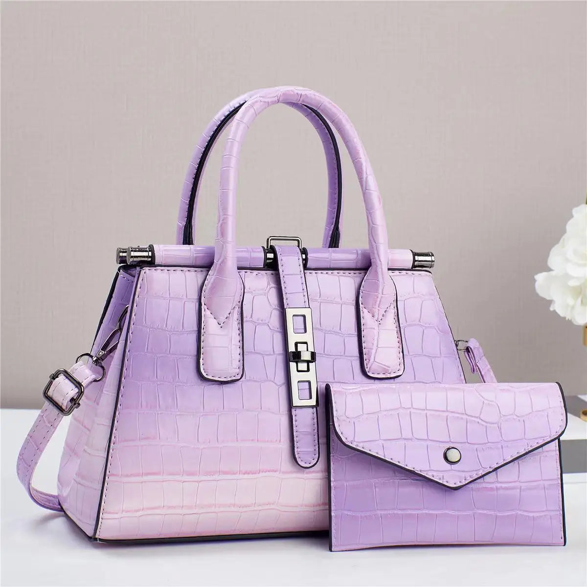Western fashion gradient ladies combination bag, beautiful handbag, small lightweight bag, texture of senior commuting travel