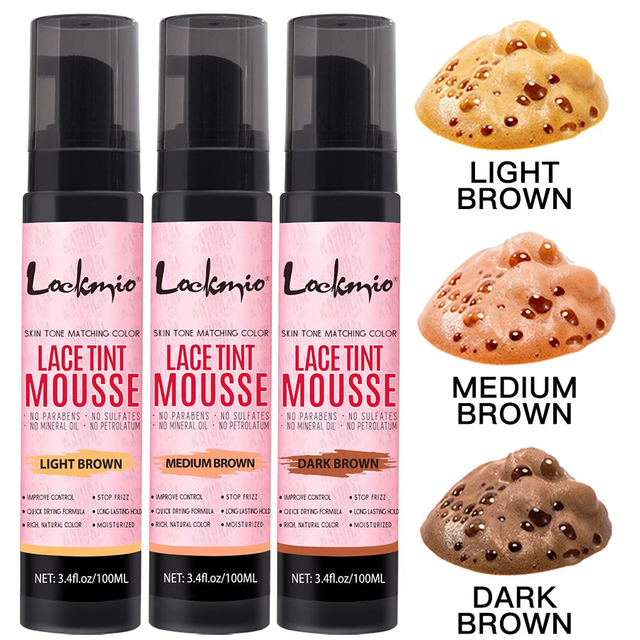 LOCKMIO Natural Lace Tint Spray & Mousse – Invisible Skin-Fitting Wig Dye Mist for Lace Frontals & Mesh