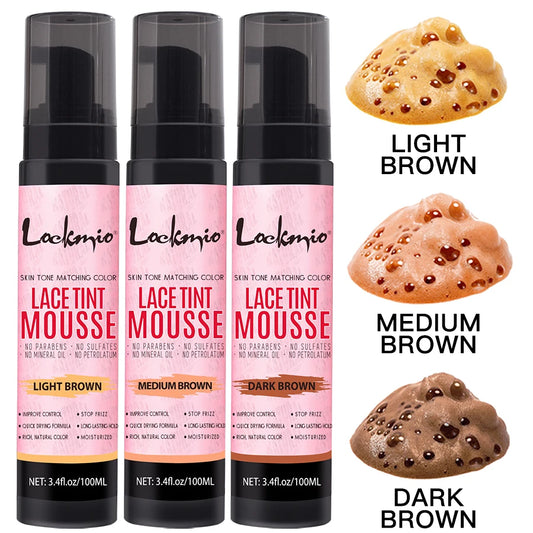 LOCKMIO Natural Lace Tint Spray & Mousse – Invisible Skin-Fitting Wig Dye Mist for Lace Frontals & Mesh