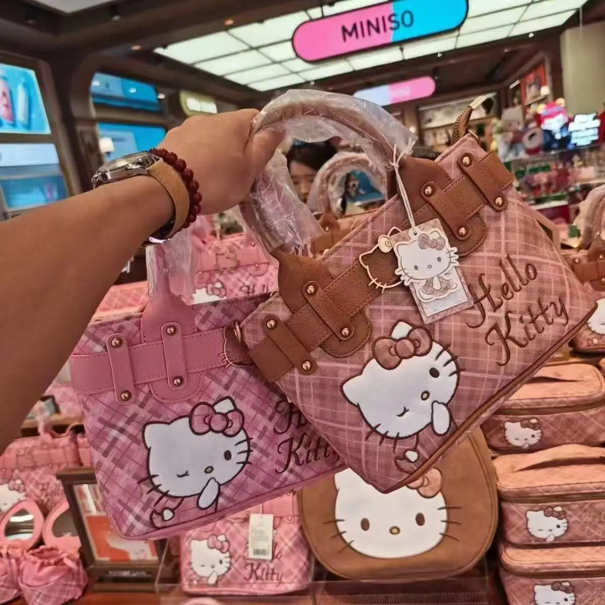 Hello Kitty Kawaii Square Bag | Cute 2-Way Cartoon Handbag & Crossbody | Large Capacity