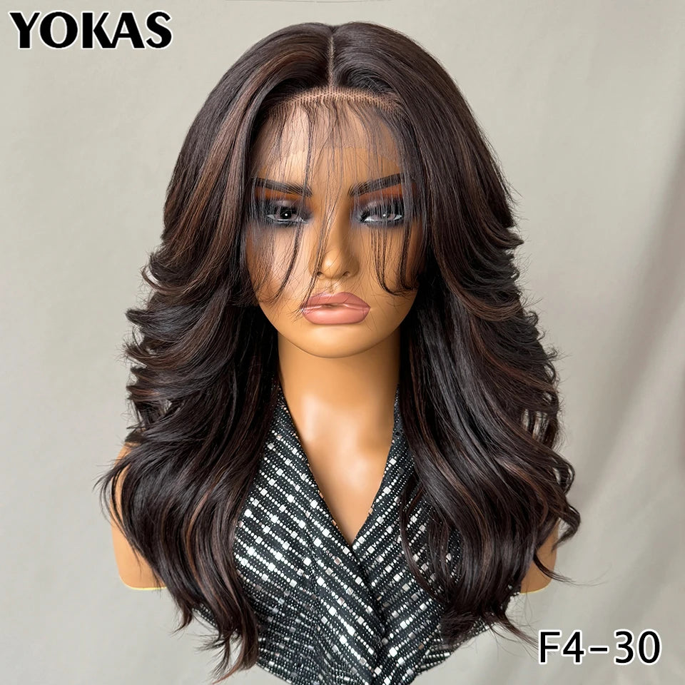 18" Body Wave T-Part Synthetic Lace Front Wig with Baby Hair – Heat Resistant