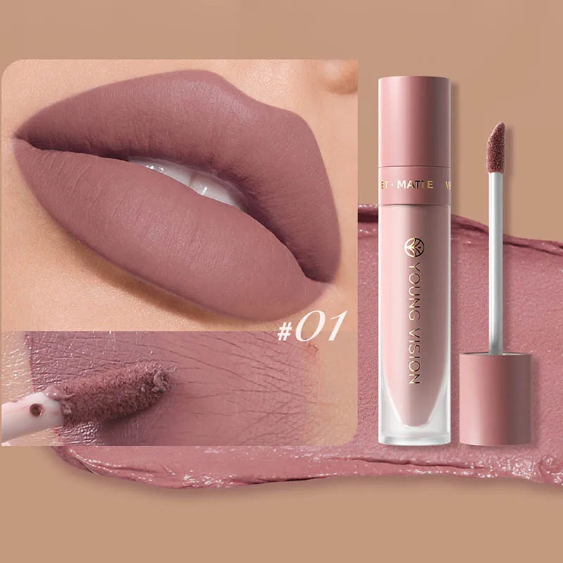 DUNUF Smooth Velvet Matte Lipstick – 3D Plumping & Waterproof