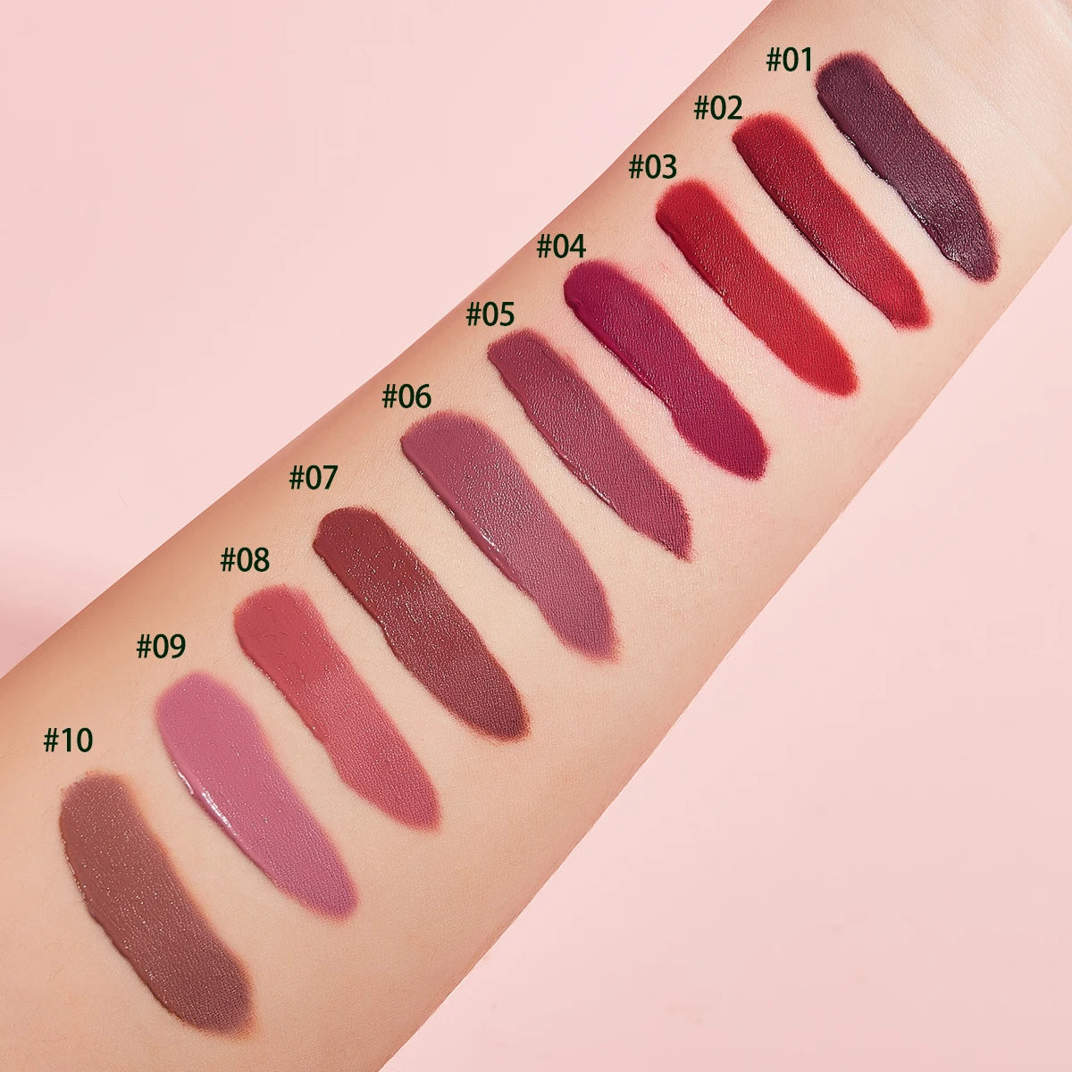 10-Piece Professional Velvet Lipstick Set – 24-Hour Waterproof & Smudge-Proof Lip Gloss – Intense Pigment with Moisturizing Core