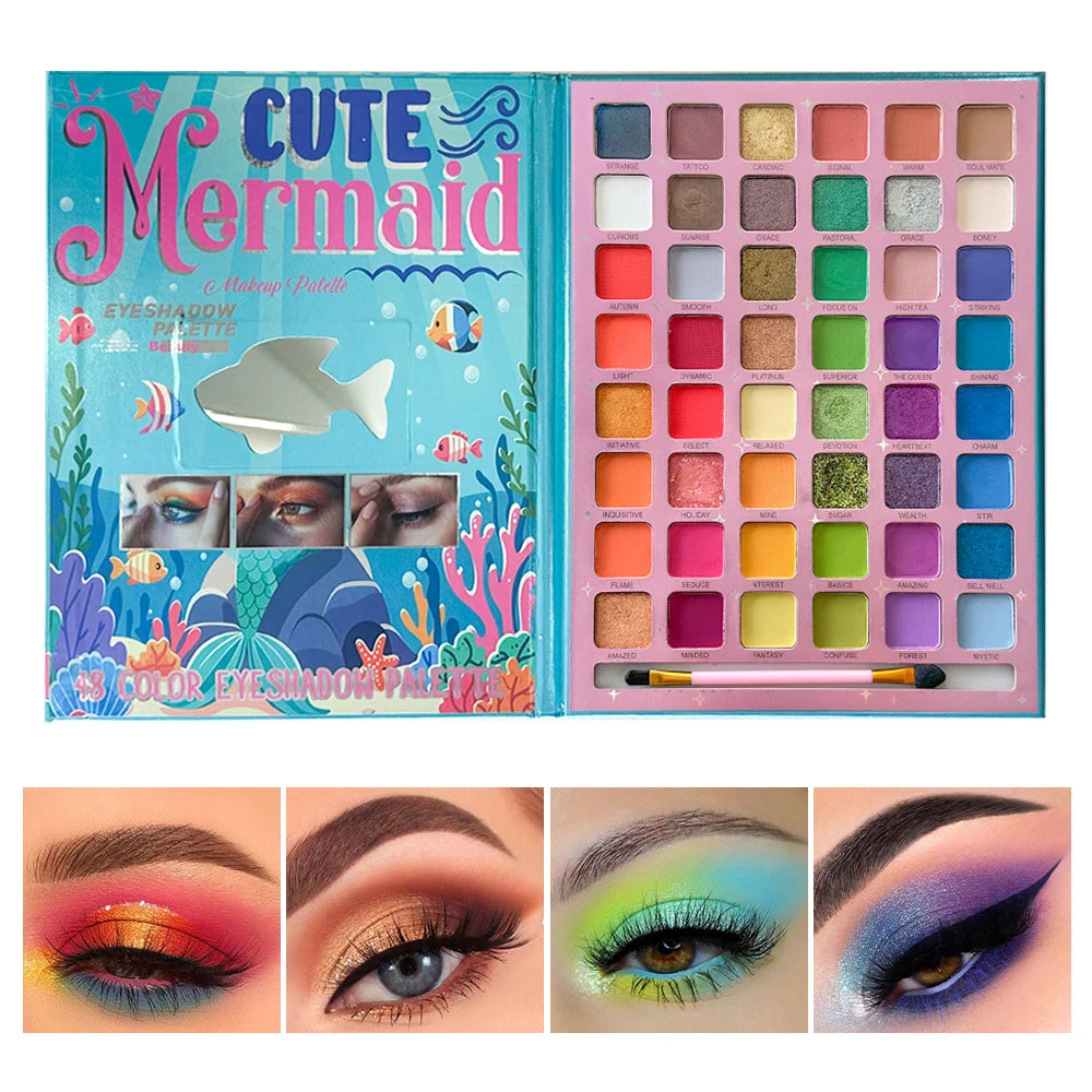 The Ultimate 48-Color Artist Palette | Matte & Shimmer with Pro Brushes
