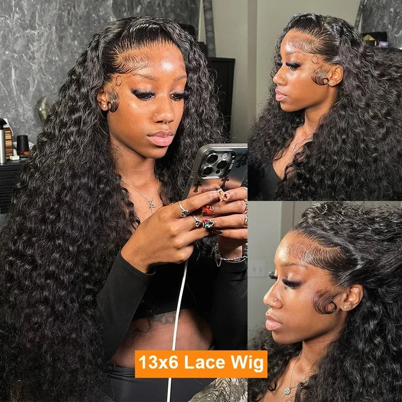 13x6 HD Lace Front Human Hair Wig – 42 Inch Loose Deep Curly, Glueless & Pre-Plucked