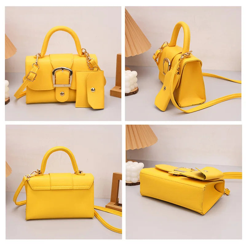 Modern Square Crossbody Bag for Women – Minimalist PU Leather Camera Bag with Adjustable Strap – Stylish Small Handbag for Daily Commute & Travel