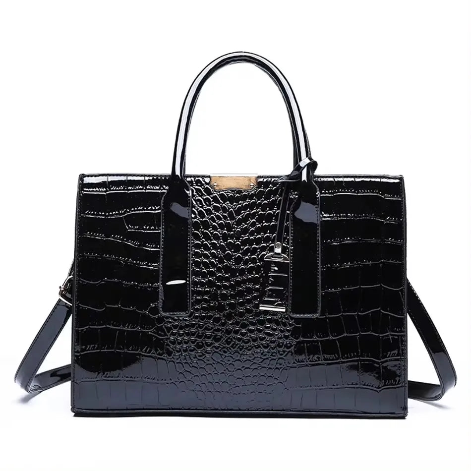 Versatile Large Capacity Shoulder Bag - Soft Leather Fashion Print Crossbody Bag for Leisure & Work