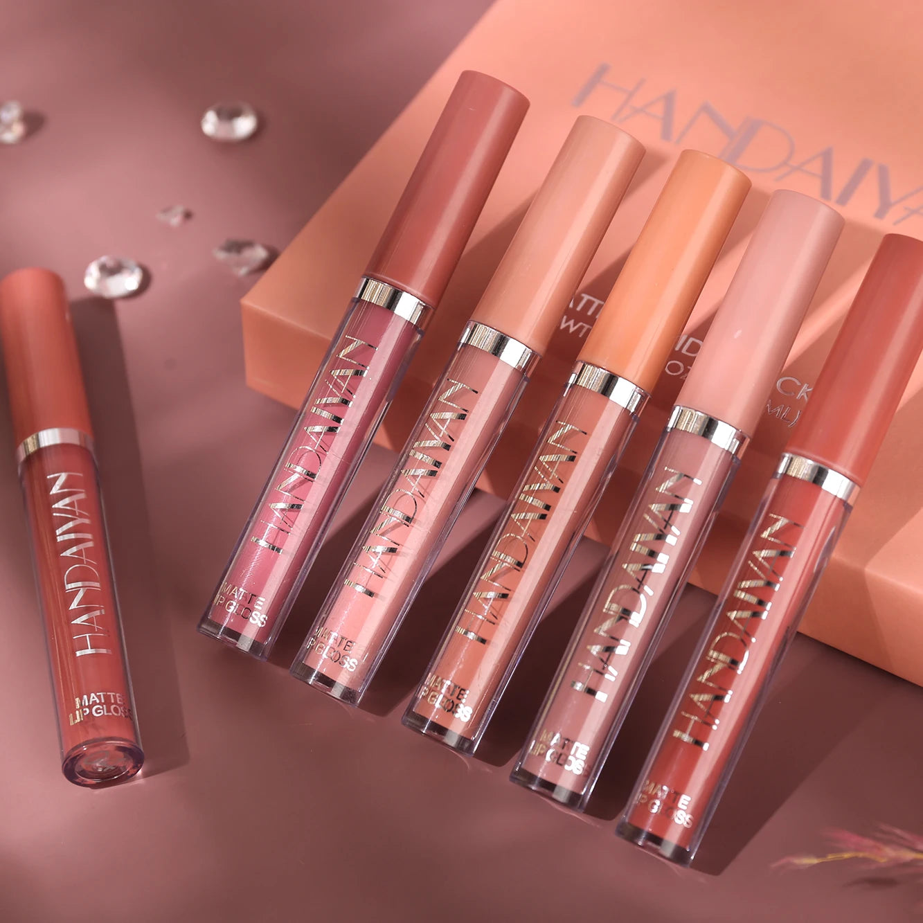 HANDAIYAN 6-Piece Matte Liquid Lipstick Set – Long-Lasting & Waterproof Lip Gloss Gift Box
