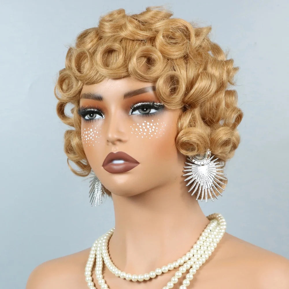 Short Curly Pixie Cut Human Hair Wig for Women - Brazilian Remy #27