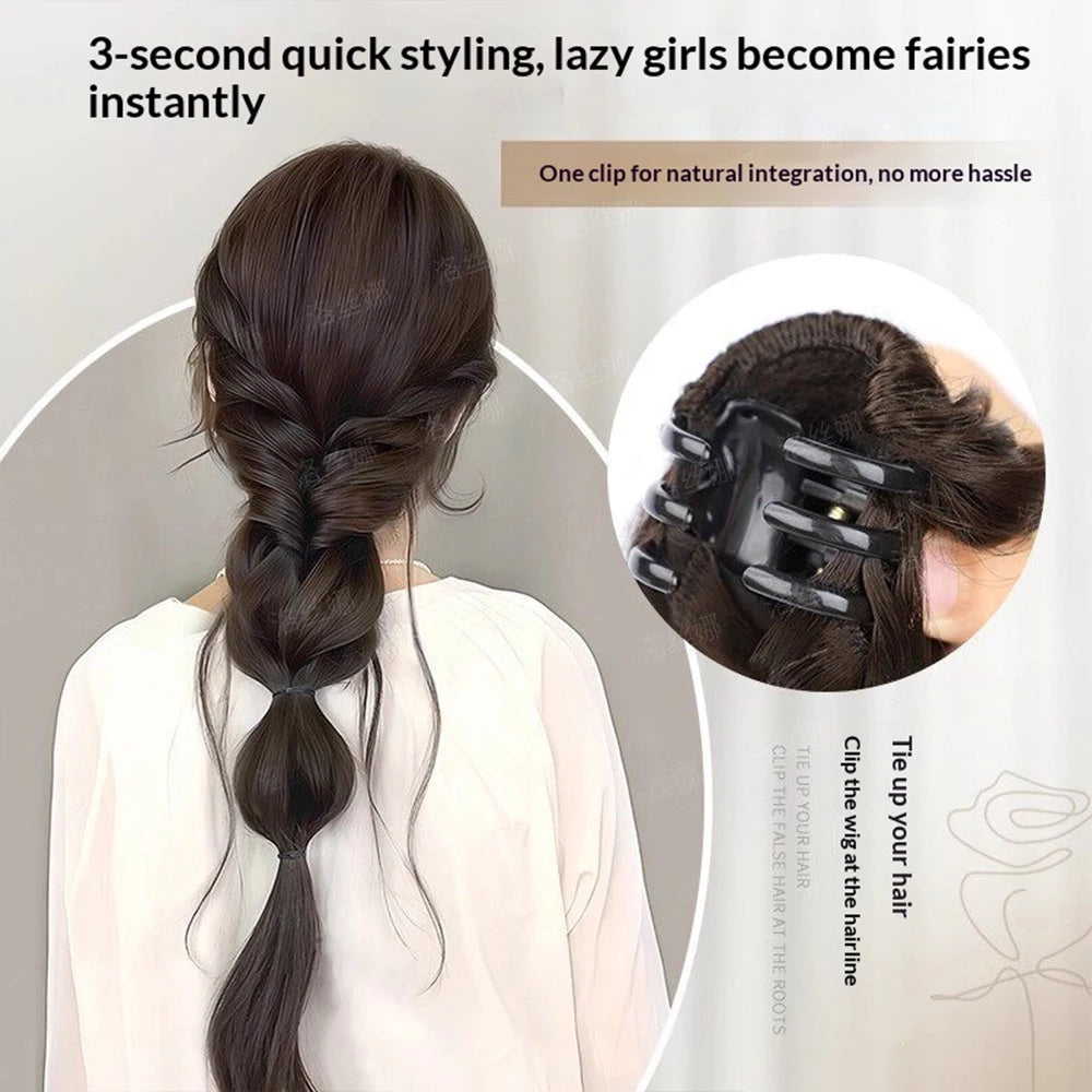 Claw Clip Fluffy Bubble Braid Ponytail – Heat Resistant Synthetic Hair Extension