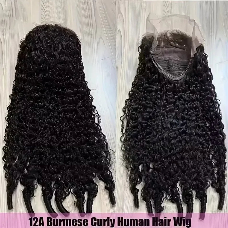 Burmese Deep Wave HD Lace Front Wig | Extra Long 40" Curly Human Hair | 13x6 Pre-Plucked Lace Frontal