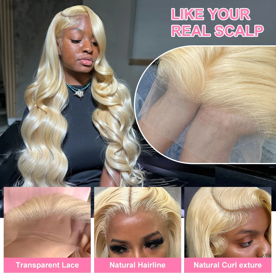 Ultra-Long 30-40” Honey Blonde Body Wave Wig | Melted HD Transparent Lace | 100% Virgin Human Hair Frontal