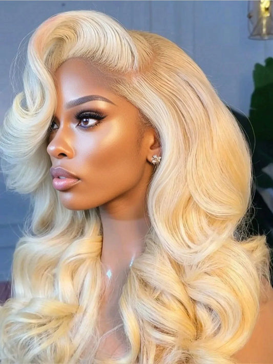 40" 613 Blonde Body Wave HD Transparent 13x6 Lace Front Human Hair Wig