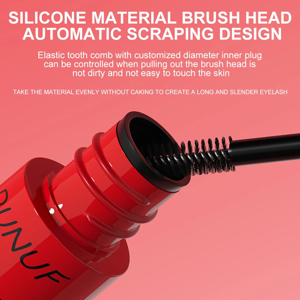 DUNUF Waterproof Long-Lasting Mascara - Smudge-Proof & Sweat-Proof Volumizing Curl