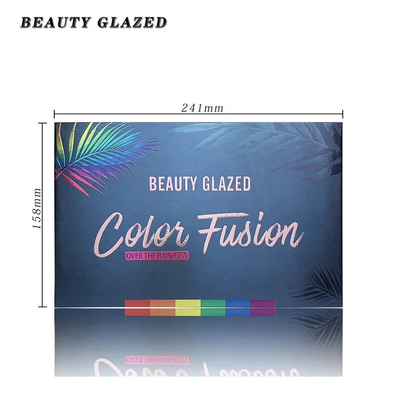 Long-Lasting 39-Color Rainbow Palette | Neon Glitter Eye Makeup by Beauty Glazed