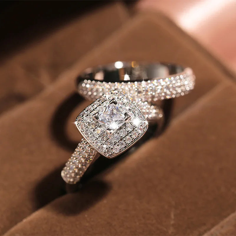 Exquisite Moissanite Statement Ring in Sterling Silver Jewelry