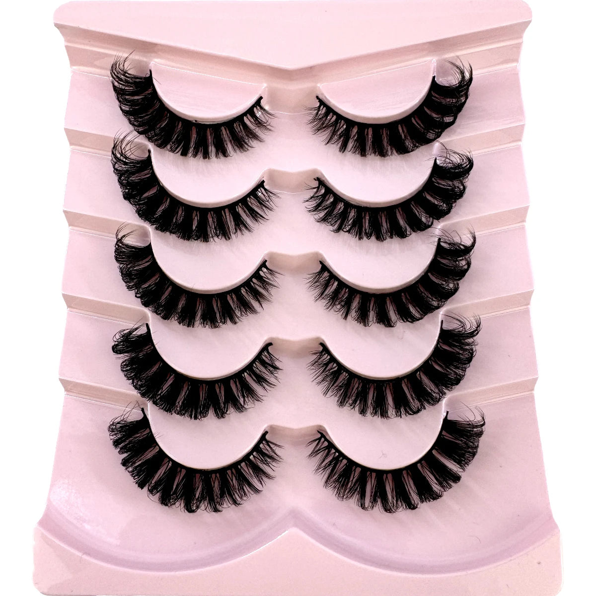 3D Fluffy Cat Eye Lashes – Soft, Wispy Natural Glam (5-Pair Set)