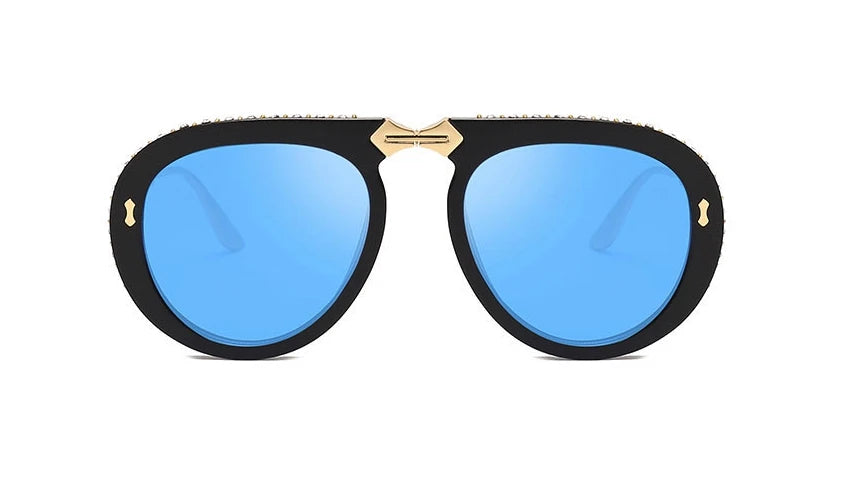 Foldable Retro Diamond Sunglasses – Vintage UV400 Geometric Shades for Men & Women