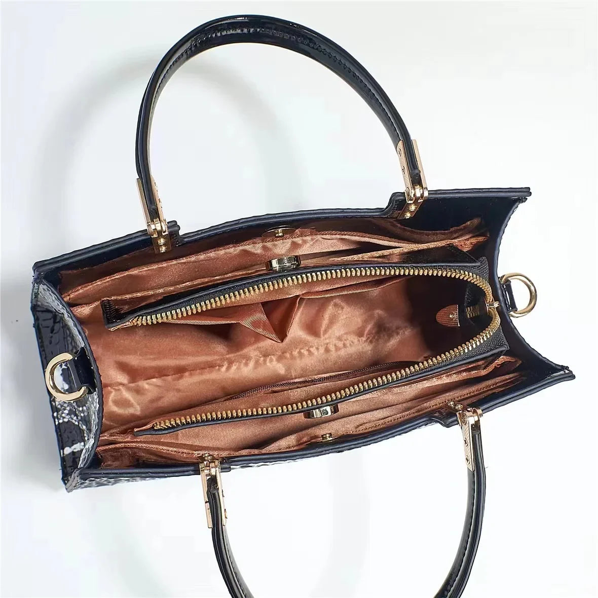 The Heritage Croc-Effect Handbag: Large Capacity Shoulder & Crossbody Bag