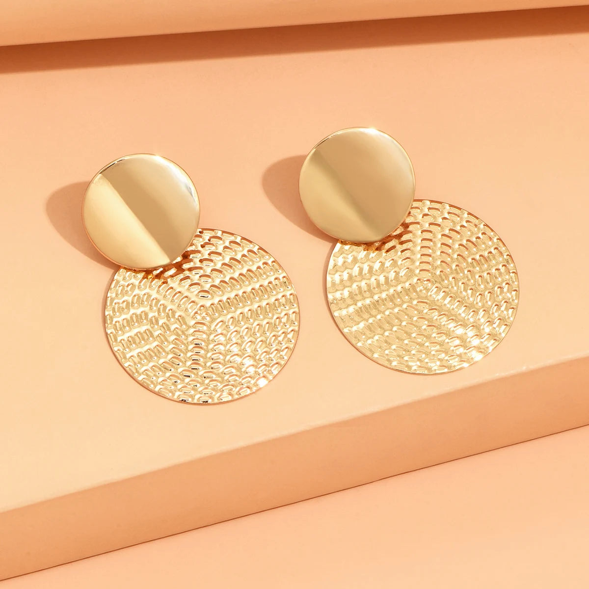 Boho-Chic Geometric Metal Hoop Earrings