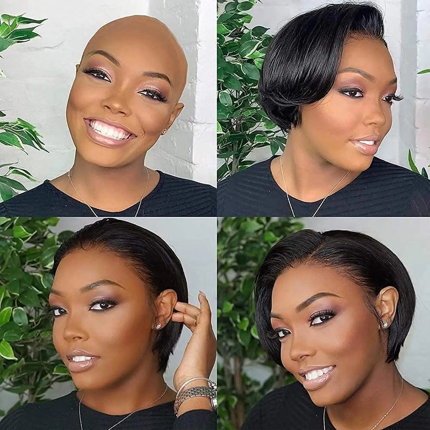 13x4 HD Transparent Lace Front Pixie Cut Wig – 200% Density Short Straight Brazilian Human Hair Wig