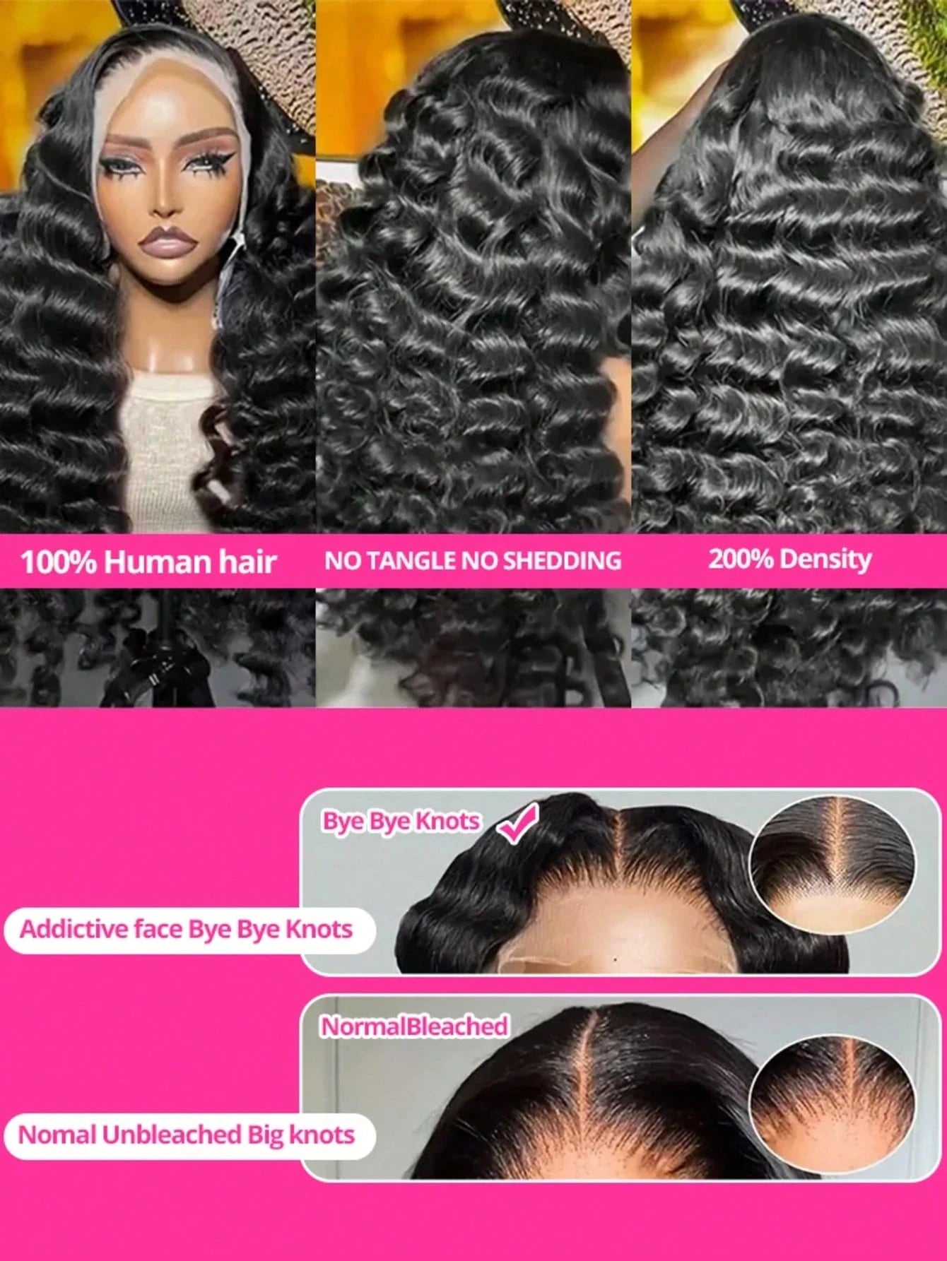 13x6 HD Lace Frontal Wig – 250% Density Loose Natural Wave Brazilian Human Hair (30-40")