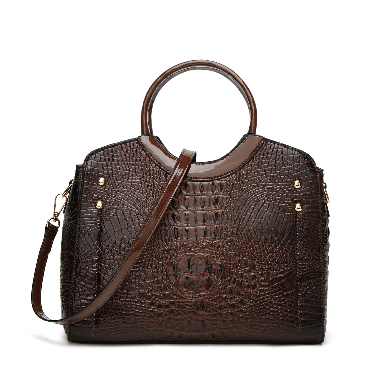 Crocodile Embossed Large Capacity Handbag – Trendy Crossbody & Shoulder Bag