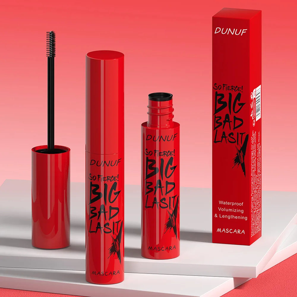 DUNUF Waterproof Long-Lasting Mascara - Smudge-Proof & Sweat-Proof Volumizing Curl