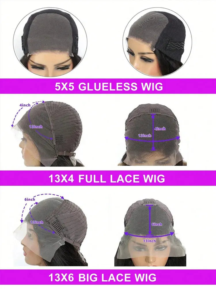 ✨Body Wave Human Hair Wig – 250% Density, 13x6 HD Lace Front, 5x5 Glueless Closure Wig, Pre-Plucked